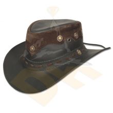 Black Nubic Leather Hat